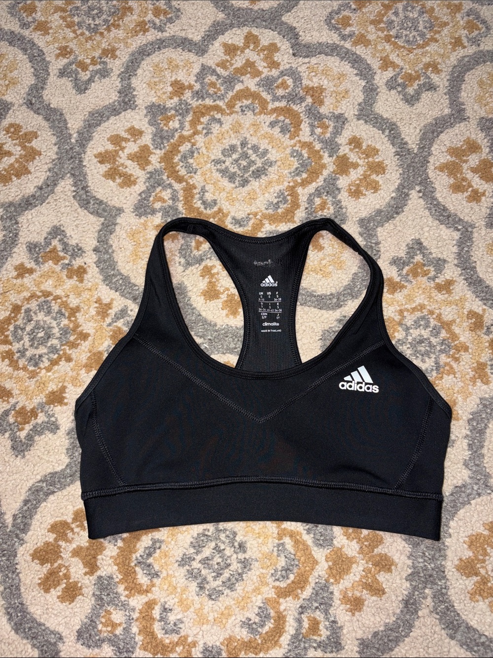 Adidas black Techfit sports bra